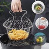 Foldable Wire Mesh Basket for Steaming, Rinsing, Straining, and Frying,