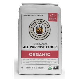King Arthur King Arthur, 100% Organic All-Purpose Flour Unbleached, Non-GMO Project Verified, No Preservatives, 2 Pounds