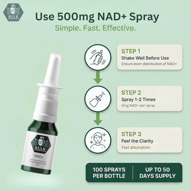 NAD+ Spray | 100 Sprays | Nicotinamide Adenine Dinucleotide |