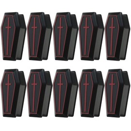iplusmile Mini Ataúd Decorativo para Halloween – Plástico Negro con Tapa Abatible para Dulces y Regalos, 3 x 1.6 x 1 Pulgadas, 10 Piezas – for Fiesta 