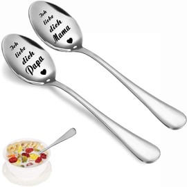Gift for Parents I Love You Dad, I Love You Mum Coffee Spoon, Couples Gifts for Wedding Anniversary, Christmas, Funny Tea Spoon, Gift for Father's Day, Mother's Day, Birthday, New Year