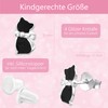 JAYARE Children's Earrings Silver 925 Girls - Black Cat Stud