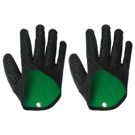 PATIKIL Men's Fishing Gloves 2 Pack Professional Catch Fish Gloves for Fisherman Anti-Slip Anti-Puncture Waterproof Fillet Gloves for Catching, Cleaning, Black (Right Hand)
