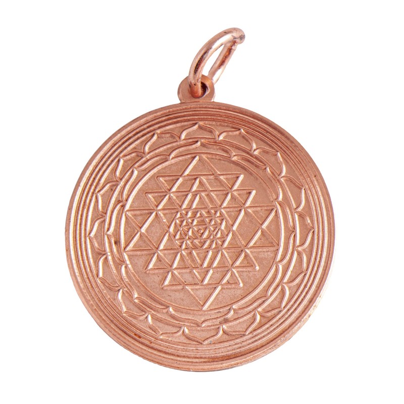 Copper Shri Yantra Pendant Approx 30mm