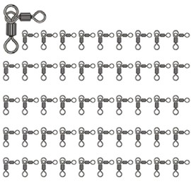 Fishing 3 Way Swivels, 50 Pcs 3 Way Cross-line Barrel Swivels, Heavy Duty Fishing Tackle Hook Connector for Saltwater Freshwater (4 * 5-66LB)
