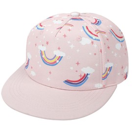 XYIYI Rainbow Pink Kids Baseball Caps Cotton Sun Hat Adjustable Trucker Hats Sport Visor Cap for 2-4 Years Old Girls