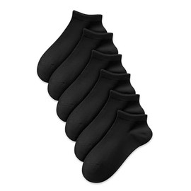 QINCAO Trainer Socks Men Women 6/10 Pairs Half Socks Quarter Cotton Unisex Short Socks, Black X6.