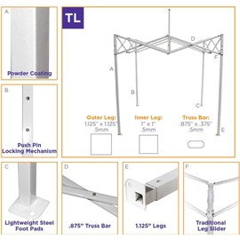 Impact Canopy 283020204-VC 10x10 Canopy, Red