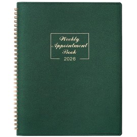 Appointment Book 2026-2026 Diary from Jan. 2026 - Dec. 2026, A4 Week to View Appointment diary 2026, Hourly Planner 2026 in 15 Minutes with Times Slots, Soft Leather Cover, 21.8 x 29 cm
