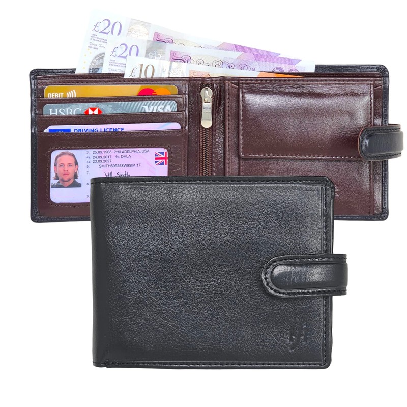 STARHIDE Essentials RFID Blocking Genuine Leather Billfold Wallets for Men