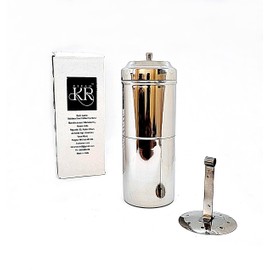 KERAM south indian drip coffee maker 4/5 cup 10.14 Oz(300 ml) permanent/reusable phin filter small/mini-metal SS 304 for camping manual dripper makers