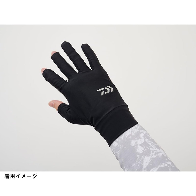 Daiwa 25DG-6725 ICEDRY UV Protection Gloves, 3-Piece Cut, Khaki, M
