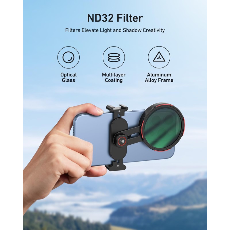 TELESIN 67mm ND32 Filter, DSLR Camera Lens, Multi-Layer Nano-Coated Glass,