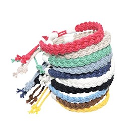 Adjustable Woven Sailor Bracelet or Anklet Nautical Colors