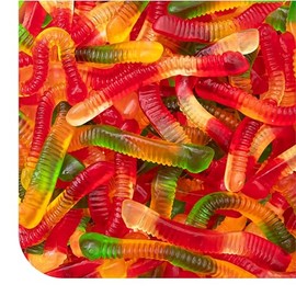 Gummy Worms - 1 Pound Pack - Gummy Candy - Assorted Fruit Flavors - Strawberry, Pineapple & Tangerine - Chewy Candy for Parties, Snacking, and Goodie Bags