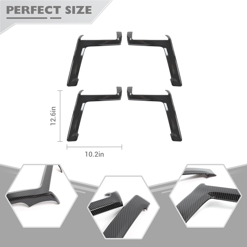 JeCar 4pcs for 4Runner Interior Door Handle Cover Trim Carbon