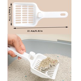 NentMent 2 Pack Cat Litter Scoop Non-Stick Cat Sifting Litter Scoop Shovel with Hook Kitty Kitten Pooper Lifter Sifter Scooper for Cat Litter Box Clumping Litter Crystal Cat Litter Pellets