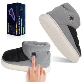 Gmayoo Heated Slippers, Unisex Rechargeable Electric Insulated Shoes with Battery for Men Women Cold Weather, Portable Foot Warmer Winter