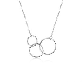 SOULMEET S925 Circle Necklace for Women, 30th 40th Birthday Gift for Women, Fabric