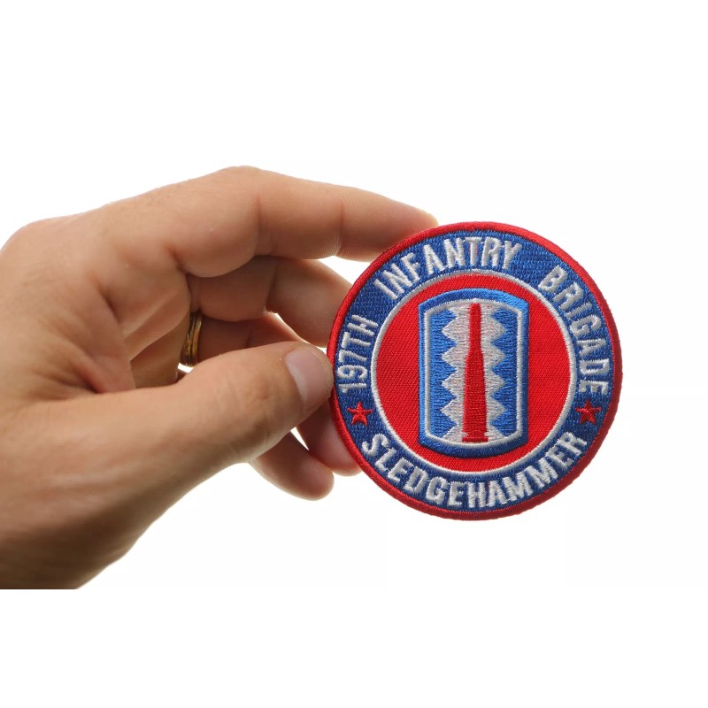 Ivamis 197th Infantry Brigade Iron on Patch Sledgehammer - 3x3