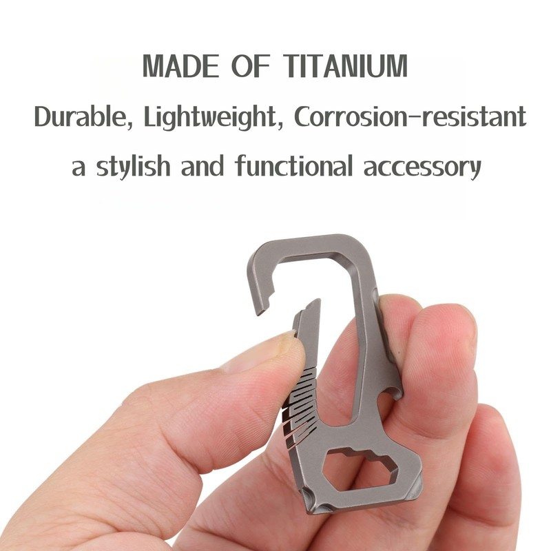 Imentha Titanium Carabiner Keychain with Bottle Opener - Heavy Duty