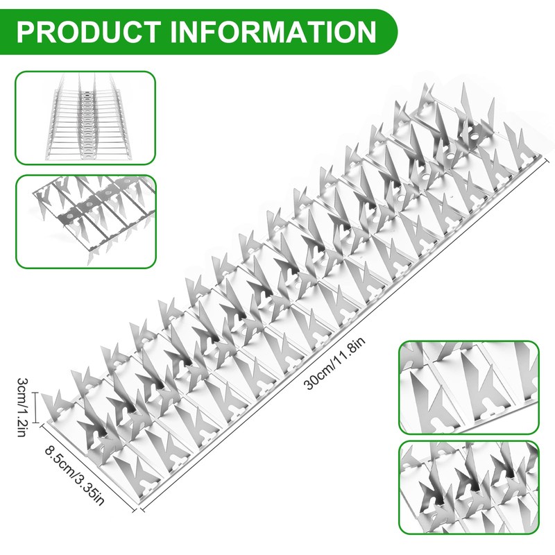 60 Pack Stainless Steel Squirrel Spikes for Bird Feeder, 60
