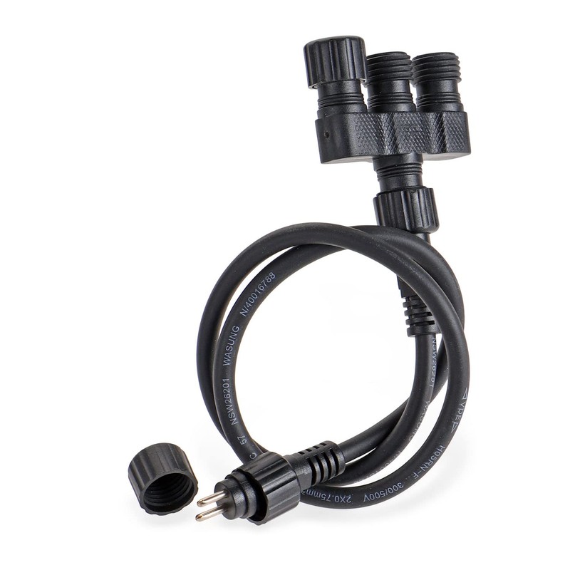 CLGarden IP44 Low Voltage 3-Way Splitter Plug & Light Plug-In