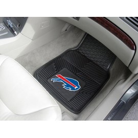 FANMATS 8887 Buffalo Bills 2-Piece Heavy Duty Vinyl Car Mat Set, Front Row Floor Mats, All Weather Protection, Universal Fit, Deep Resevoir Design