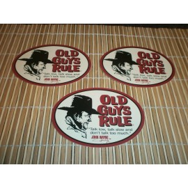 OLD GUYS RULE 3 OLD GUYS RULE JOHN WAYNE "TALK LOW TALK SLOW AND DON'T TALK TOO MUCH" STICKERS