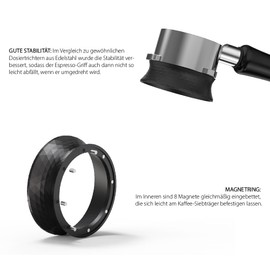 KYONANO 58mm Dosing Ring Coffee Dosing Ring Espresso Filter Espresso Tool Coffee Accessories for Baristas Home Cafe Compatible with 58mm Coffee Pot Low Profile