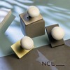 NCL White Door Knob, Satin Nickel Porcelain Door Knobs Interior,