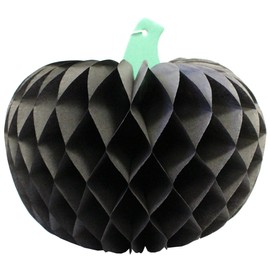 10 Inch Honeycomb Tissue Paper Pumpkin Decoration, Set of 4 (Black, Teal, Turquoise, Orange)