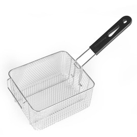 Miecux Stainless Steel Square Fry Basket with Rubber Handle Grip