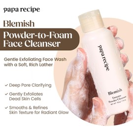 Papa Recipe Blemish Enzyme Powder Cleanser - Soft Exfoliating Facial Wash for Sensitive Skin (50g, 1.72oz) - Korean Skincare for Radiant, Smooth Complexion