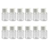 12PCS 15ML 0.5OZ Transparent Empty Pill Bottles with White Screw