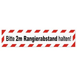 Magnetic Sign Bitte 2m Rangierabstand halten | Sign Magnetic | Available in Three Sizes (45 x 9 cm)