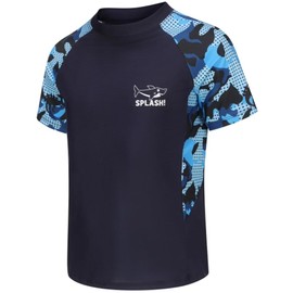 NIUAOAO Boys Swimsuits Kids 3PCS Rash Guard Sets with Hat UPF50+ Short Sleeve Swimwear Sets 9-10 Years for Boys 5XL