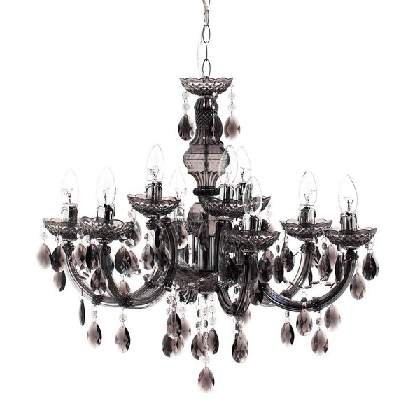 LITECRAFT Marie Therese 9 Light Dual Mount Chandelier with LED Bulbs in Smoke Traditional Style Home Lighting
