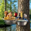 Ofasixx 2-Hoop Squirrel/Bird Feeder, 2025 Cute Metal Bowl Outside Tree