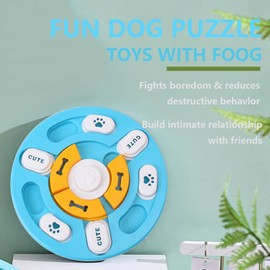 Dog Puzzle Toys,Dog Treat Puzzle for Mental Stimulation,Interactive Intelligence Toy for Slow Eating,Dog Toy Intelligence with Squeaking,Toys As Gifts for Puppies,Cats (Round-Green White)