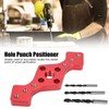 Woodworking Straight Hole Punch Locator Red Aluminum Alloy with Drill