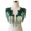 Pair Beaded Rhinestones Tassel Applique Embellishment for Clothes,Pure Handsewing Crystal