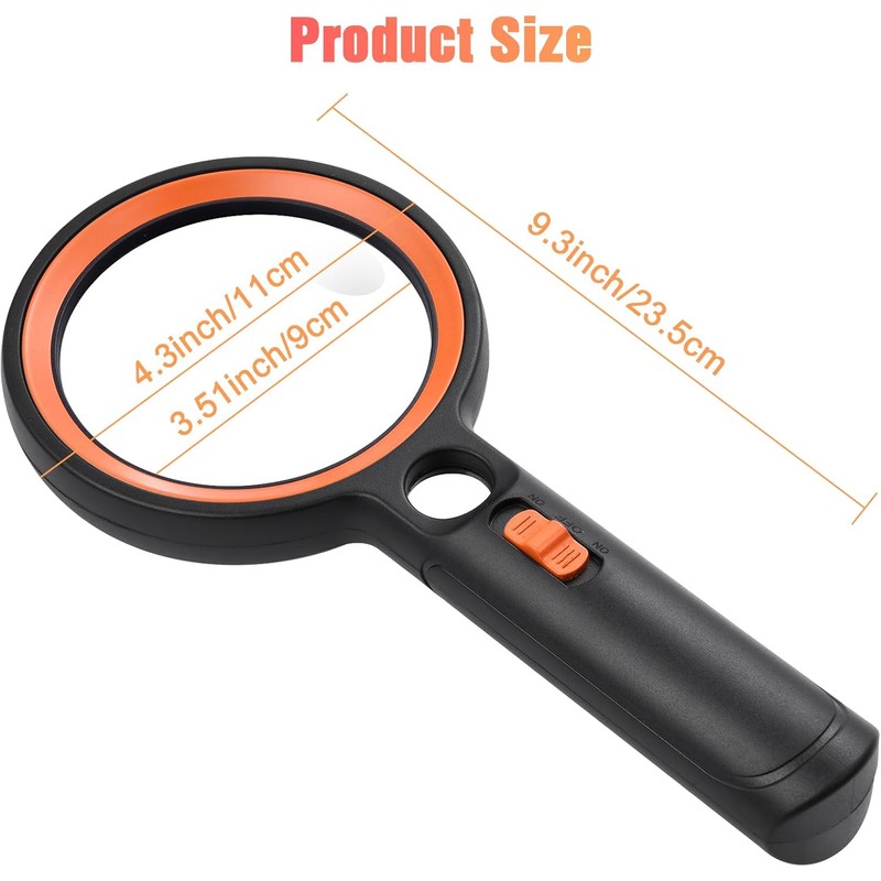 Magnifying Glass with Light, 30 LED Lights Handheld Illuminated Magnifier