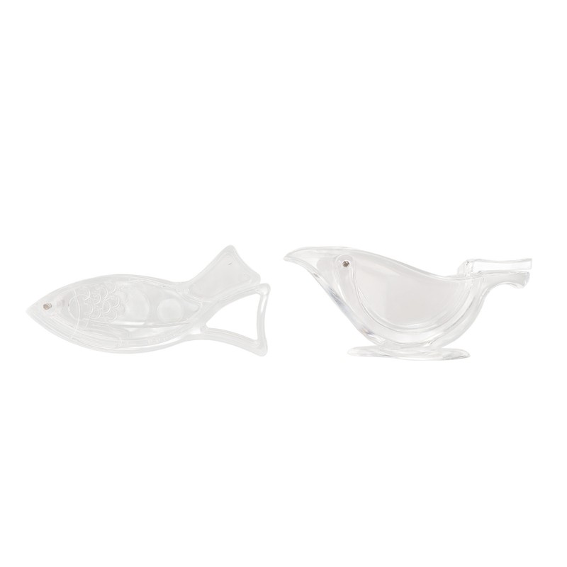 10Pcs Manual Lemon Juicer Transparent Safe Acrylic Fish Bird Shaped
