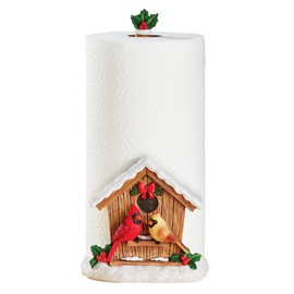 Collections Etc Cardinal Birdhouse Christmas Kitchen Paper Towel Holder