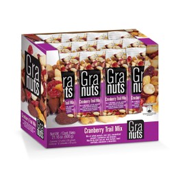 Granuts Cranberry Trail Mix | Caramelized Peanuts | Crunchy Corn Nuts + Almonds | Soft Cranberries | Salty + Sweet Flavors | On-the-Go Snack | 1.76 Oz (12 Inner Packs)