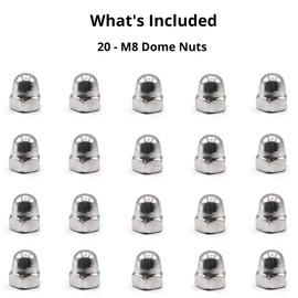 M8 (8mm) Dome Nuts Set - Steel Cap Nut - Evelyne (Pack of 20)