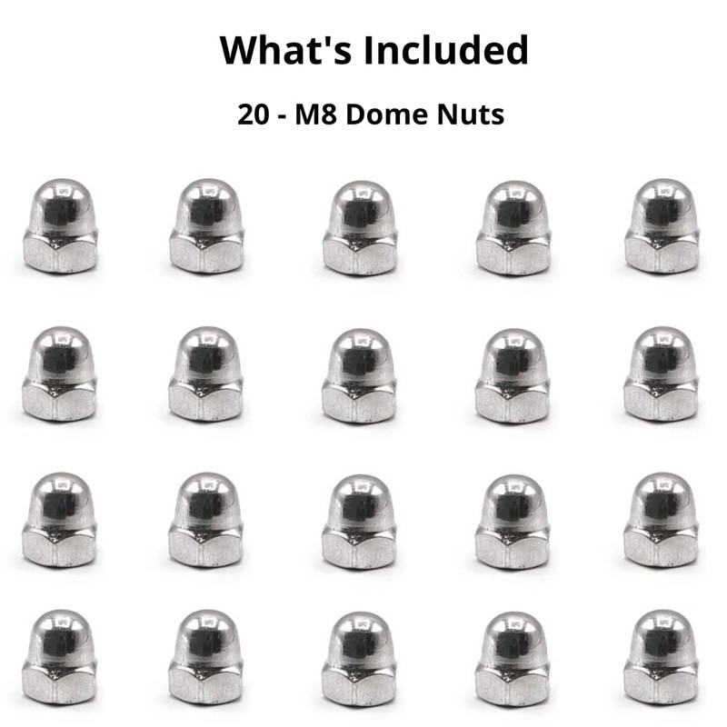 M8 (8mm) Dome Nuts Set - Steel Cap Nut -