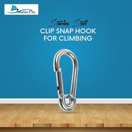 MARINE CITY Stainless Steel Carabiner Clip Snap Hook - 316 Stainless Steel Clips | 2 Inches | Ideal for Climbing, Fishing, Hiking, Boating, Sailing, Camping (10 Pcs)