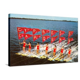 ART.COM Stretched Canvas Print Water Skiers, Cypress Gardens, Florida, 36" x 24"